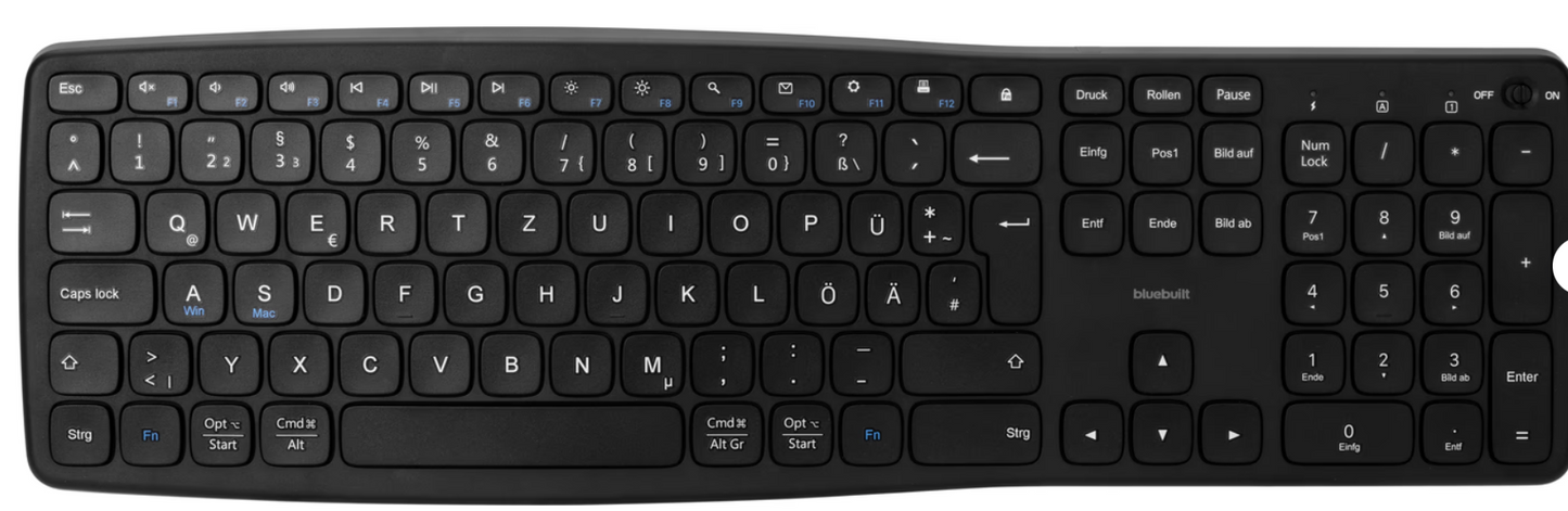 vBlueBuilt Kabellose USB-Tastatur QWERTZ